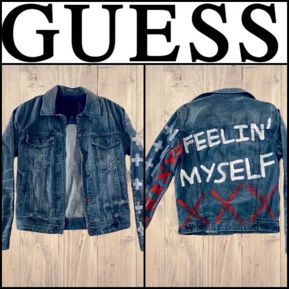 guess graffiti denim jacket